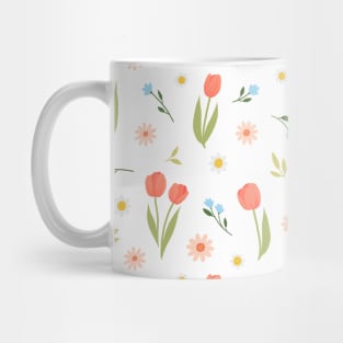 Pastel Springtime Florals Solid Pattern Mug